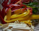 鶏肉で青椒牛肉絲（チンジャオロース）作り方1写真