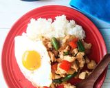 鶏胸1枚でご馳走♪塩麹ガパオライス風作り方7写真