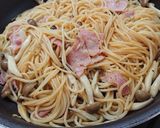 シメジとベーコンの和風パスタ作り方5写真