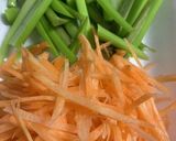 あしたばの茎とにんじんのきんぴら作り方1写真