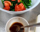 春菊とトマトのわさびサラダ作り方4写真