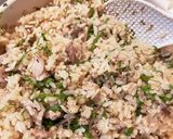 簡単！鯖水煮缶と三つ葉の炊き込みご飯作り方5写真