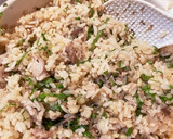 簡単！鯖水煮缶と三つ葉の炊き込みご飯作り方5写真