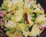 旬味そら豆と春キャベツのペペロンチーノ作り方4写真