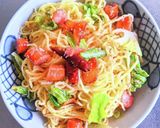 明太子とチョリソーのスパイシー焼きそば作り方12写真