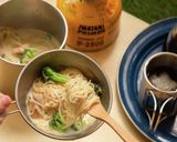 コッヘルで山ご飯！鮭のごま豆乳汁ビーフン作り方5写真