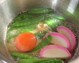 ゆかりのイブクロ　　絹さやの卵とじ作り方5写真