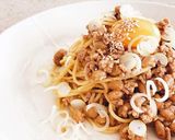 リピート確実！絶品★肉味噌納豆パスタ作り方6写真