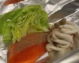 鮭と春キャベツのごま味噌ホイル焼き*+作り方9写真