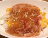 カニカマとネギの甘酢あんかけ玉子丼作り方14写真