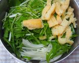 時短5分味噌汁!水菜と玉ねぎのお味噌汁♪作り方2写真