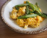 レンジで時短！アスパラガスと卵のふわ炒め作り方5写真