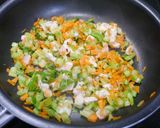簡単！小松菜チャーハン☆あご出汁風味作り方3写真