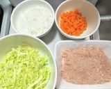 鳥ひき肉に春キャベツの味噌あんかけ丼作り方1写真