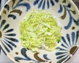 鳥ひき肉に春キャベツの味噌あんかけ丼作り方5写真