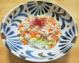 鳥ひき肉に春キャベツの味噌あんかけ丼作り方6写真