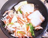 豆富ステーキ豚炒めのせ作り方4写真