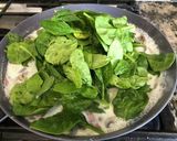 ほうれん草とキノコのクリームパスタ作り方7写真
