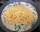 ほうれん草とキノコのクリームパスタ作り方9写真