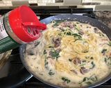 ほうれん草とキノコのクリームパスタ作り方10写真