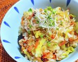 干しえびとキャベツの釜飯作り方9写真