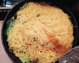 絶品ツナと小松菜のガーリックポン酢パスタ作り方4写真
