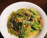 絶品ツナと小松菜のガーリックポン酢パスタ作り方5写真