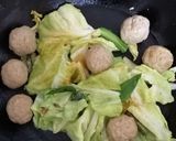 アイヌ葱と春キャベツ、肉団子の白餡かけ作り方5写真