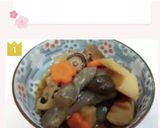 こんにゃくとたけのこ、根菜の煮物作り方13写真