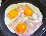 ベーコンエッグと水菜作り方2写真