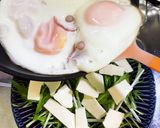 ベーコンエッグと水菜作り方5写真