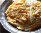 m節約☆もやしとカニカマの中華たまご丼作り方6写真