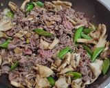 牛肉と舞茸とスナップエンドウ丼作り方5写真