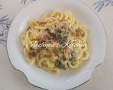 簡単！カルボナーラうどん作り方3写真