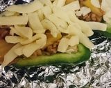 豚ひきタケノコ炒めのピーマンチーズ焼き作り方4写真