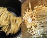 油揚げと茄子とアスパラ菜のポン酢炒め作り方2写真