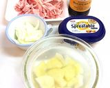 豚バラ肉とじゃがいものバターポン酢炒め作り方1写真