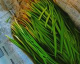 食べかけでごめん。蕎麦粉でニラせんべい。作り方1写真