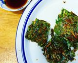 食べかけでごめん。蕎麦粉でニラせんべい。作り方6写真
