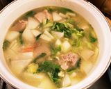 カブと鶏肉のスープ作り方4写真