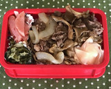 新玉ねぎと舞茸のヘルシー牛丼♡牛丼弁当作り方5写真