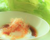 〖シャキっ旨!レタスの半熟卵だし醬油だれ作り方3写真