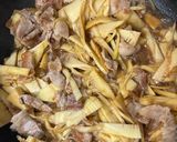 筍とバラ肉の卵とじ作り方4写真