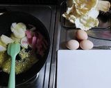 カルボナーラ スパゲティ 野菜たっぷり作り方1写真