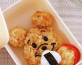 キャラ弁＊おにぎりを食べるプーさん作り方9写真