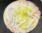 白菜♡カルボナーラ♡温泉卵乗せ♡作り方12写真