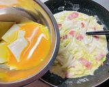 白菜♡カルボナーラ♡温泉卵乗せ♡作り方15写真