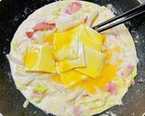 白菜♡カルボナーラ♡温泉卵乗せ♡作り方16写真