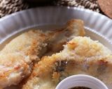 カリッと焼いた白身魚の大葉の香味ダレ添え作り方7写真
