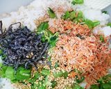 小松菜干しエビ塩昆布混ぜごはん作り方4写真